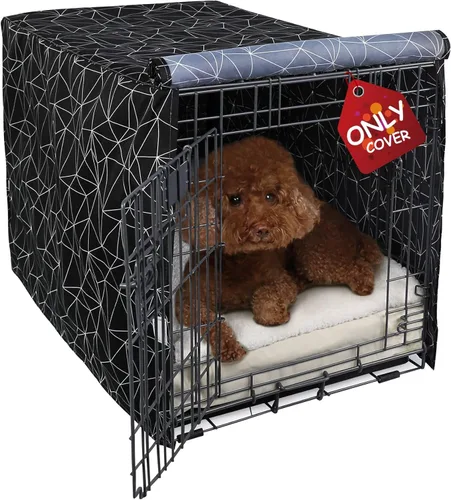 Miniatura 8 de Explore Land - Funda para jaula de perro de 36 pulgadas, de poliéster, resistente, ajuste universal para jaula de perro de alambre (gris)