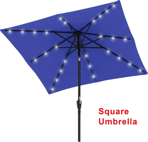 Miniatura 36 de ABCCANOPY Sombrillas solares duraderas para patio con 32 luces LED de 7.5 pies (beige claro)