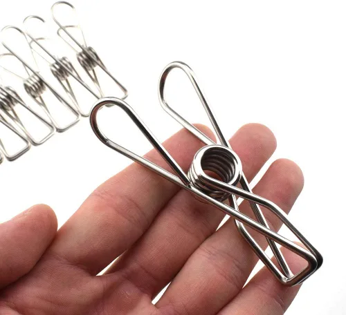 Miniatura 9 de HAHIYO Pinzas para la ropa, de acero inoxidable, no se oxidan, agarre fuerte en viento fuerte, 1.7 pulgadas, paquete de 30 unidades, pequeños, no se