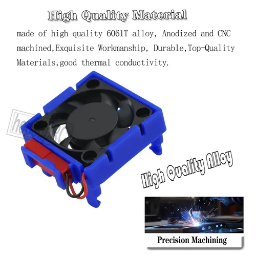 Miniatura 3 de VXL-3s ESC - Parte de mejoras del ventilador de refrigeración del motor para 1/10 Slash/Rustler/Stampede VXL 4X4 2WD, disipador de calor de Azul