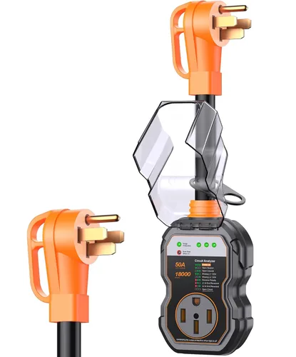 Miniatura 10 de GEARGO Protectores contra sobretensiones RV de 30 amperios, 12000 julios, analizador de circuitos de RV, protección contra sobretensiones IP68