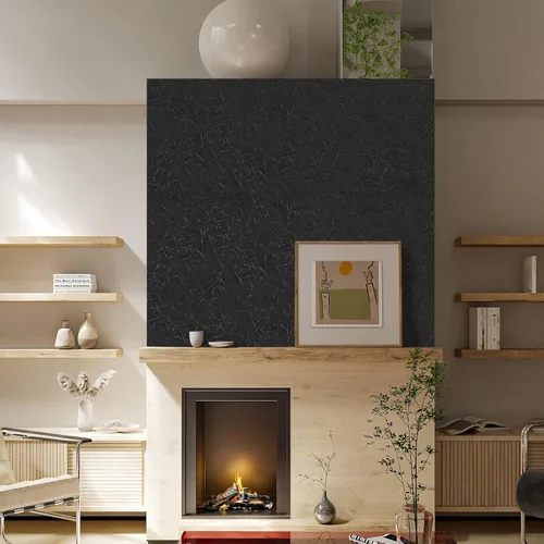 Miniatura 4 de Cohoo Home Papel pintado de seda negra para despegar y pegar para dormitorio Papel de contacto texturizado sólido negro para gabinetes y cajones