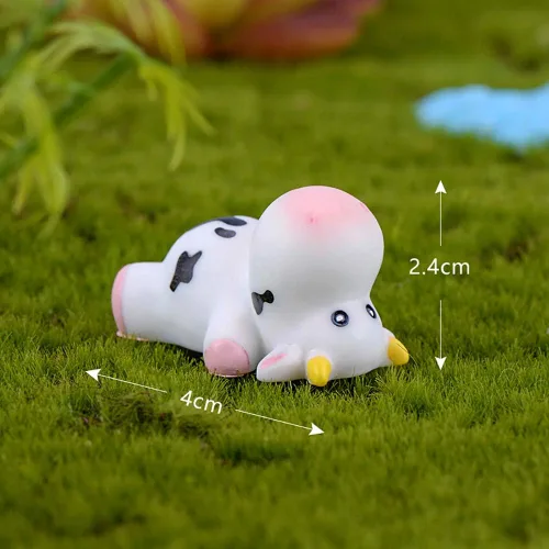 Miniatura 6 de 6 piezas de figuras de vaca para niños, lindos juguetes de animales, decoración de pasteles, vaca, hada, jardín, figuritas en miniatura, colección