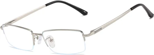 Miniatura 9 de Half Rimless Metal Eyewear Frames Blue Light Blocking Transparent Lens Business Glasses