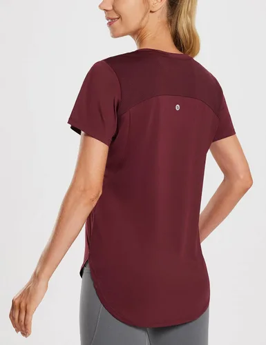 Miniatura 4 de BALEAF Women's Short Sleeve Running Shirts Athletic Lightweight Quick Dry Workout Training Yoga Crewneck Tops