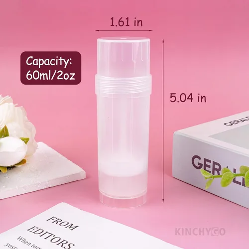 Miniatura 2 de 12 Pack 2oz Empty Deodorant Containers Transparent Twist Up Plastic Deodorant Tubes Empty Bottle Holder
