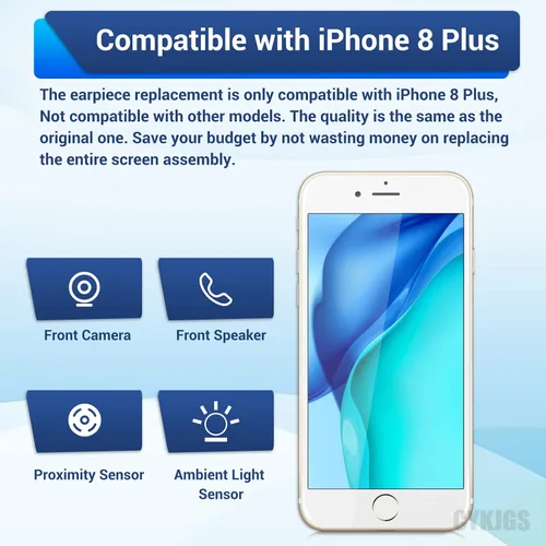 Miniatura 3 de Para iPhone 8 Plus Reemplazo de altavoz de oído OEM con cámara frontal de 7MP + módulo de auricular frontal Sensor de proximidad Parte de micrófono