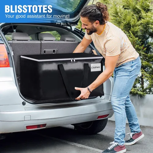 Miniatura 6 de BlissTotes Bolsas de mudanza, cajas de mudanza resistentes con cremalleras superiores y asas resistentes, bolsas de almacenamiento para ahorrar