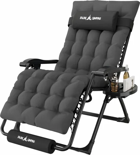 Miniatura 23 de Amopatio Silla de gravedad cero de gran tamaño, silla reclinable de 29 pulgadas de ancho, con bloqueo y reposapiés mejorados, soporte para tazas