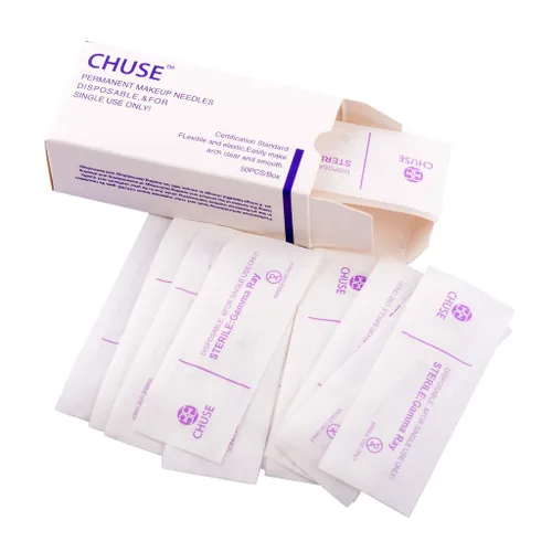 Miniatura 6 de Chuse S16 50pcs Maquillaje Permanente Manual Ceja Tatuaje Aguja Curvada Hoja 16 Agujas