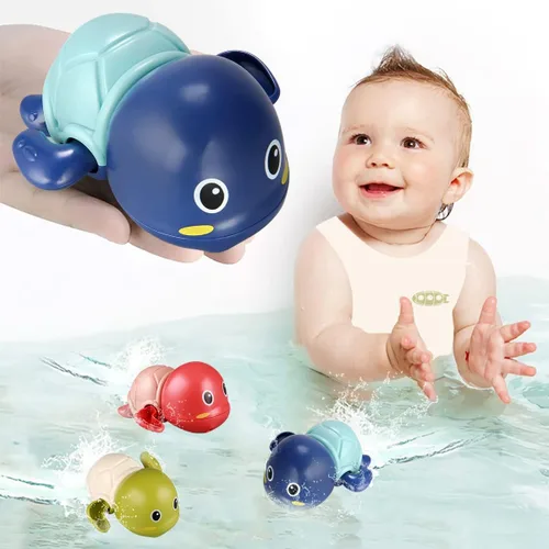 TOHIBEE Juguetes de Baño, Juego de 3 Lindas Tortugas Nadadoras de Baño para Niños Pequeños de 1 a 3 años, Nuevos Juguetes de Agua de Bañera para