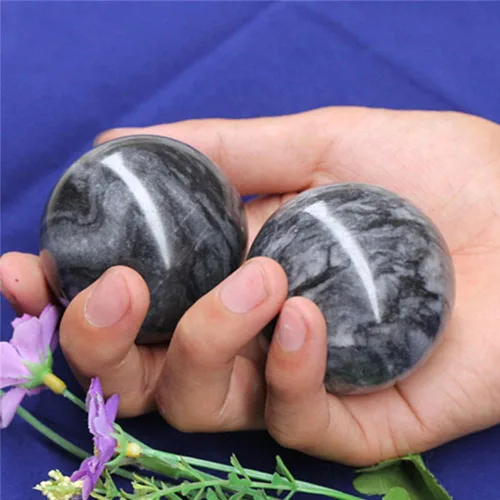 Miniatura 2 de Pelota Baoding gris oscuro, bola de masaje china para deportes de salud, utilizada para descompresión de la mano bola de ejercicio