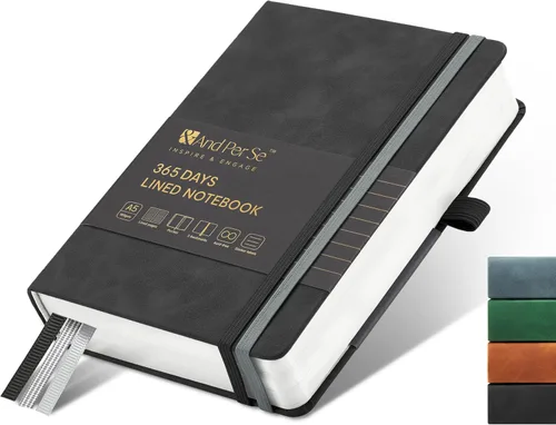 Miniatura 46 de &And Per Se - Cuaderno en blanco, 160 páginas, 5.7 x 8 pulgadas, cuaderno de rayas estrechas con papel grueso para escribir, cuaderno de tapa dura
