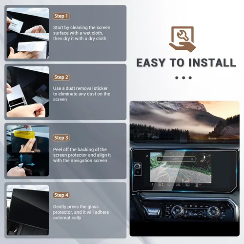 Miniatura 6 de Protector de pantalla de vidrio templado HD 2022-2026 GMC AT4X para AT4 GMC Sierra 1500/2500HD/3500HD (Denali/Denali Ultimate) 13.4 y 12.3 pulgadas