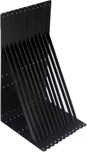Miniatura 44 de Paquete de 16 soportes de estante resistentes negros de 20 pulgadas de largo x 12 pulgadas de alto con tornillos, soportes de estante de metal