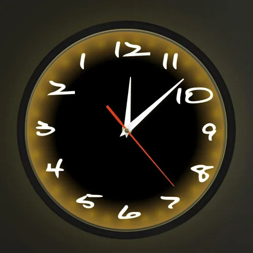 Geek Alerts Reloj de pared con movimiento silencioso inverso con control de sonido, luz nocturna LED, funciona con pilas, números inusuales de 12
