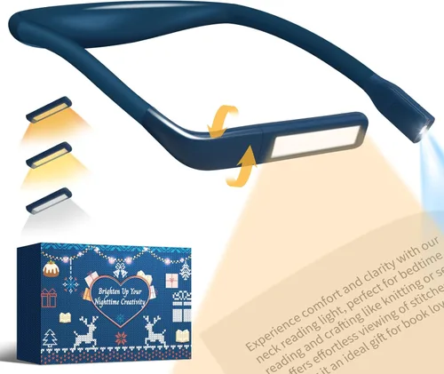Miniatura 16 de Luz de cuello para leer libros para amantes de la lectura, recargable 2000mAh 10-80Hrs luz de libro amplia amigable para los ojos, regalos de Negro