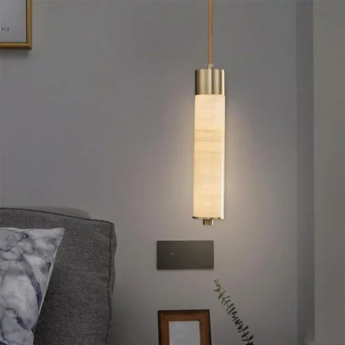 Miniatura 3 de Nordic Retro Marble Pendant Lights, Modern 2 Pack Full Copper Ceiling Hanging Lighting, 3000K Warm Light Chandeliers for Kitchen Island Dining Room