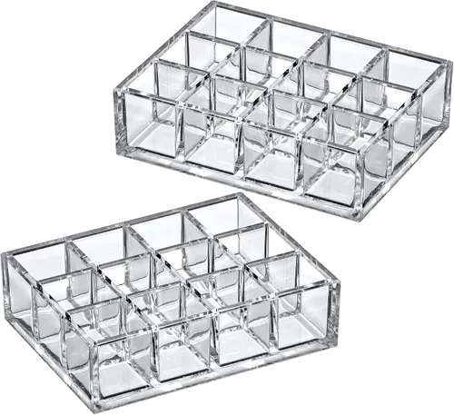 Miniatura 4 de Amazing Abby - Allure - Paquete de 2 organizadores de lápiz labial acrílico de 12 ranuras, soporte para lápiz labial, soporte para brillo de labios