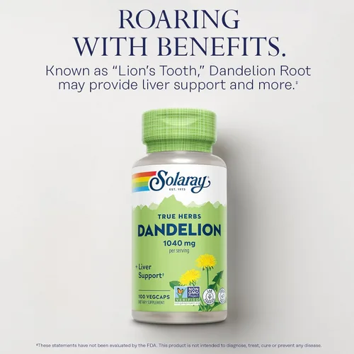 Miniatura 3 de SOLARAY Suplemento de raíz de diente de león, soporte saludable para los riñones y el hígado, 1,040 mg por porción, vegano, verificado por
