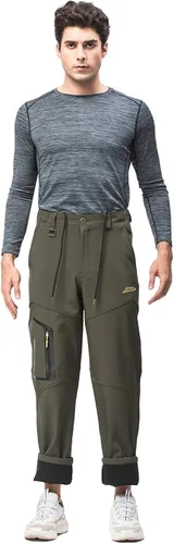 Miniatura 4 de Mr.Stream Pantalones de chándal para hombre de pesca, camping al aire libre, senderismo, pantalones de forro polar con cordón interno
