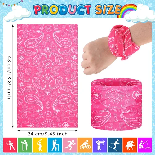 Miniatura 2 de Jiuguva 26 piezas de polaina de cuello para hombre, diadema bohemia, envoltura para la cabeza, a granel, senderismo, bufanda sin costuras, bandana