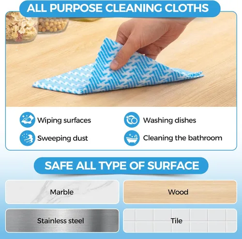 Miniatura 3 de Handi Wipes - Paños reutilizables, desechables, toallas de limpieza secas, toallitas de cocina reutilizables, paños de secado rápido, multiusos