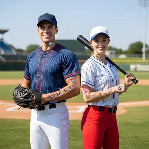 Miniatura 5 de Tatuajes temporales con temática de béisbol – Más de 200 decoraciones de fiesta de cumpleaños de béisbol, regalos de calcomanías de tatuaje
