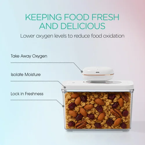 Miniatura 4 de Sellador al vacío de mano para alimentos con 3 recipientes de vacío, mini y sellador al vacío portátil para conservación de alimentos, recargable e