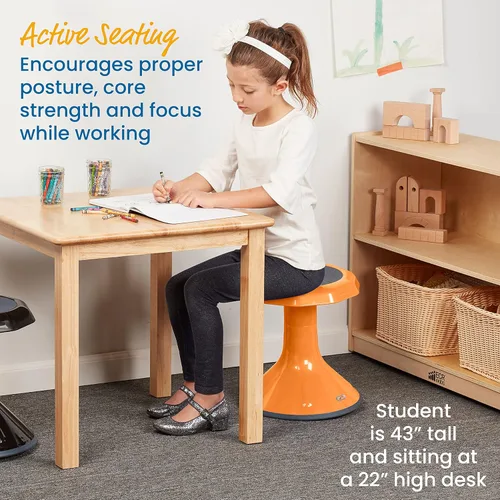 Miniatura 5 de ECR4Kids - Taburete oscilante activo ACE para niños y adultos, aula flexible y asientos en el hogar Naranja