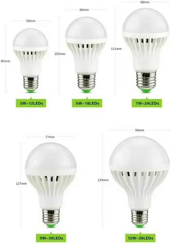 Miniatura 2 de Fengyan Home Bulbs 5 piezas AC85-265V Sonido inteligente activado por voz Sensor Bombillas LED Bombilla LED E27 3W 5W 7W 9W 12W lámpara de inducción