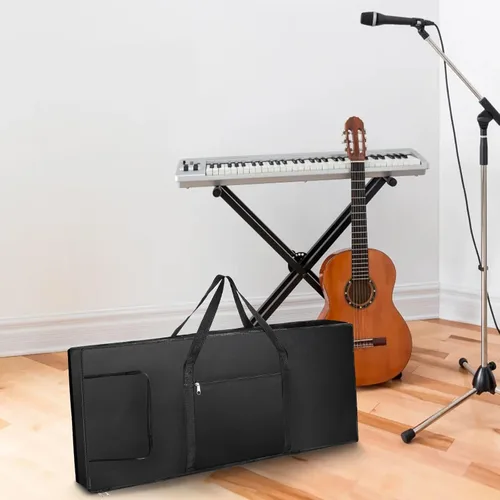Miniatura 4 de Tosnail Funda para teclado de 61 notas, funda suave para piano acolchada con algodón de 0.236 in, funda para piano con asas y bolsillo grande, 39 x