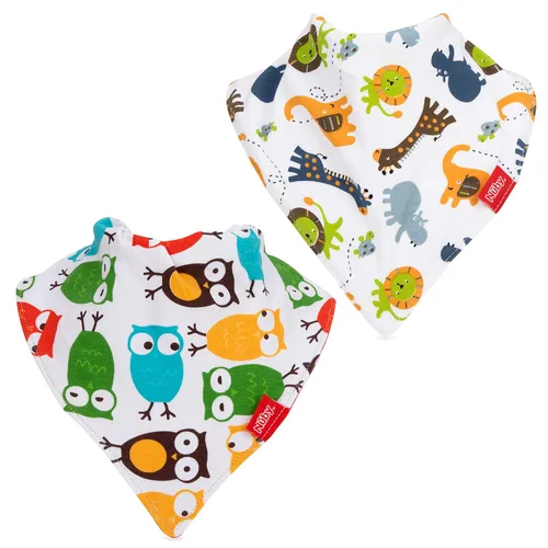 Miniatura 10 de Nuby Paquete de 2 baberos tipo bandana con atrapasadores, babero súper absorbente con cuello suave y cómodo, niño