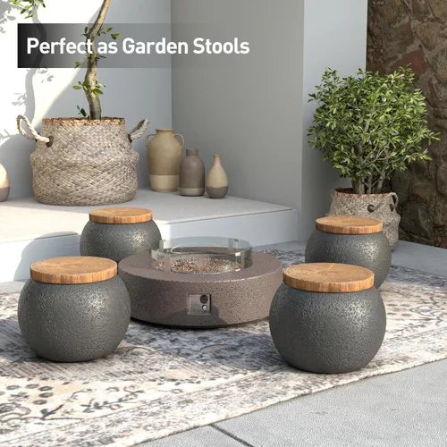 Miniatura 5 de SUNBURY Mesa auxiliar para interiores y exteriores, mesas auxiliares de 14 pulgadas de ancho para patio, mesa auxiliar decorativa, taburete