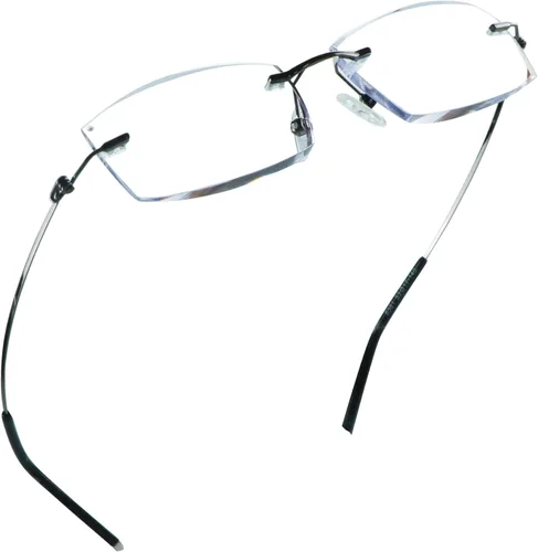 Miniatura 7 de LifeArt Gafas de lectura con bloqueo de luz azul, anti rayos azules, reducen la fatiga ocular, marco sin montura con diamante elegante