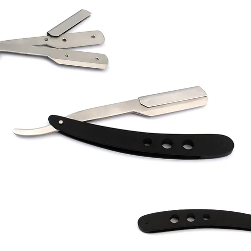 OdontoMed2011® Rastrillo profesional de peluquería con borde recto, 5.3 in, resistente al deslustre y al óxido, afeitadora de calidad de salón (hoja