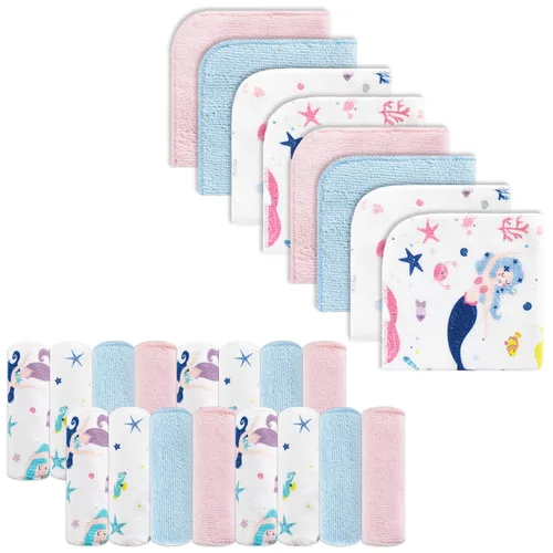 Miniatura 9 de softan Toallitas para bebé, paquete de 24 toallitas de baño para bebé extrasuaves y ultra absorbentes, toallitas faciales para bebé unisex