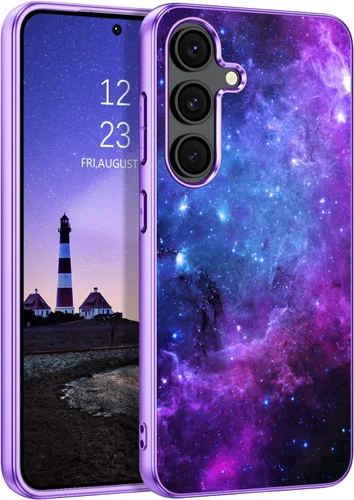 Miniatura 12 de GUAGUA Funda para Samsung Galaxy Z Fold 7, brilla en la oscuridad, linda nebulosa espacial noctilucente, luminosa, delgada, protectora a prueba