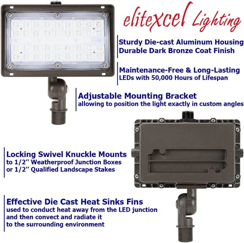 Miniatura 4 de Focos LED de seguridad para exteriores del atardecer al amanecer para el jardín, iluminación de paisaje industrial Gen4 de 15 W, foco de 50 W MH