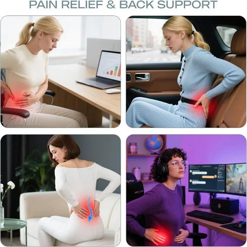 Miniatura 8 de Skechers Almohada lumbar de espuma viscoelástica y refrigerada por aire, almohada de soporte lumbar para oficina, almohada lumbar para silla