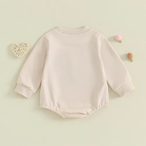Miniatura 6 de Kupretty Sudadera de gran tamaño con estampado de letras para bebé recién nacida, para otoño e invierno
