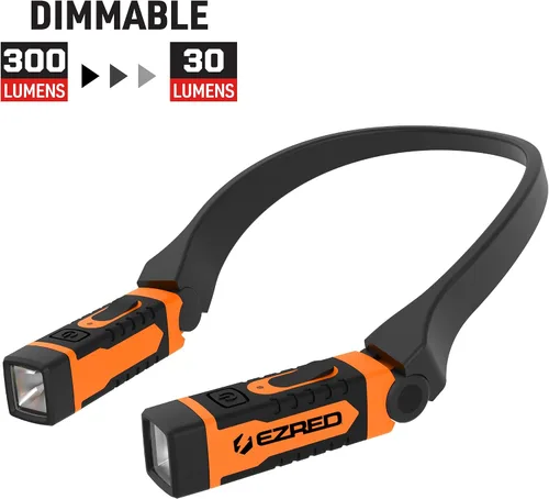 Miniatura 7 de EZRED NK15-OR ANYWEAR Luz de cuello recargable para iluminación sin manos, naranja, luz perfecta para mecánicos, camping, caza, proyectos