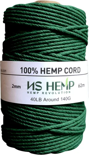 Miniatura 5 de [NS HEMP ] Cuerda de cáñamo 100% de cáñamo de 0.079 pulgadas, 205 pies, envolviendo panaderos para cocinar manualidades, cordel de cocina