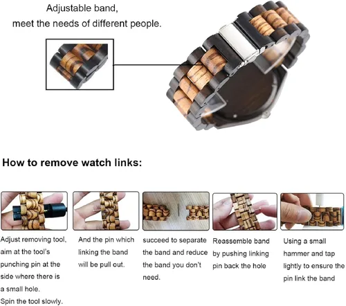 Miniatura 7 de Relojes de madera grabados personalizados Relojes de madera de cumpleaños o aniversario personalizados para hombres, marido, novio, papá, hijo