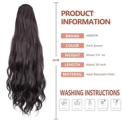 Miniatura 148 de Extensiones de cola de caballo de cabello rubio, extensiones de cola de caballo para mujer, pinza de extensiones de cabello rizado de 12 pulgadas