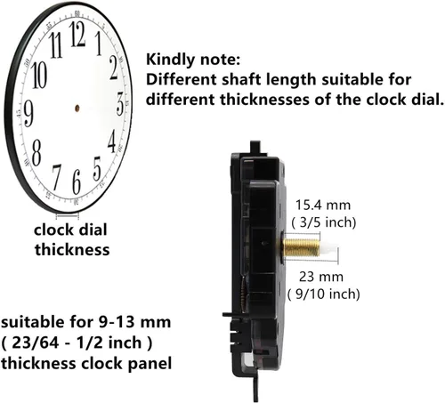 Miniatura 3 de Original Youngtown #12888D2C, kits de accesorios de movimiento para reloj tipo péndulo, de cuarzo, ancho de dial máximo: 1/2 pulgada, largo total