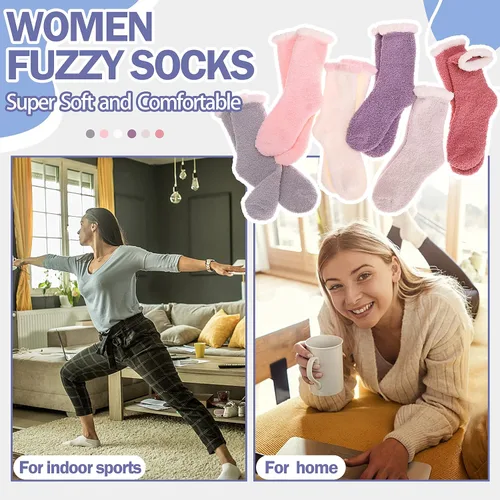 Miniatura 6 de ANTSANG Womens Fuzzy Socks Slipper Winter Fluffy Comfy Cozy Socks Cabin Warm Home Socks