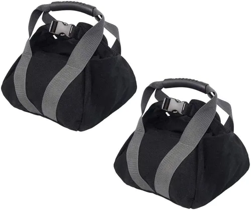 2 bolsas de arena ajustables para fitness, pesas rusas de lona ajustable y portátil, bolsa de arena suave, mancuernas de levantamiento de pesas para