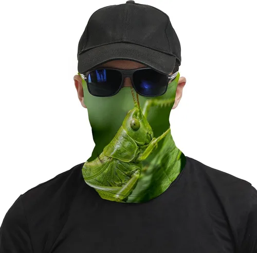 Miniatura 3 de Insect-Green Face Scarf Cover Ear Loop Hole,Outdoors Face Mask for Women Men Sports Yoga Running Hiking Ski Snowboard,Cooling Neck Shield Scarf