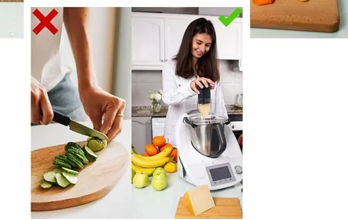 Miniatura 7 de Cortador multifuncional de verduras y queso, cortador grueso y fino, adecuado para Thermomix tm6, pelador de verduras, juego de pared de acero